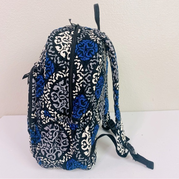 Vera Bradley Canterberry Cobalt Large Campus Backpack 15” x 11” x 5” - Picture 3 of 11